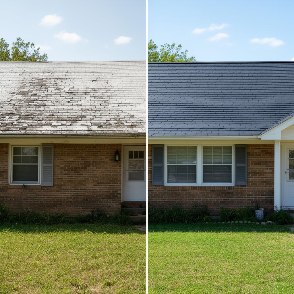 Render of the homeowner's house with a new architectural shingle roof